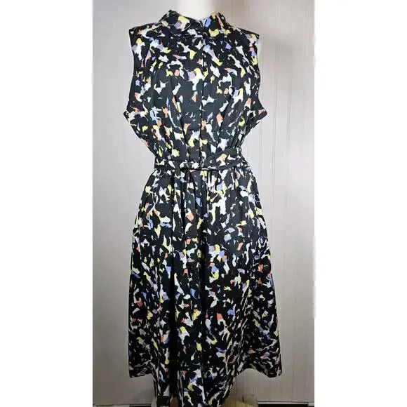 Jason Wu Confetti Print Sleeveless Dress Fit & Flare Dress Women's Size L New - Picture 1 of 8